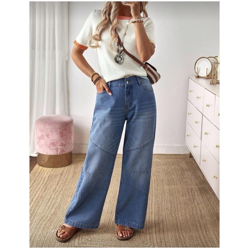SHEIN Women's Ombre Pocket Casual Versatile Fashion Jeans Casual Sz 4 / 27